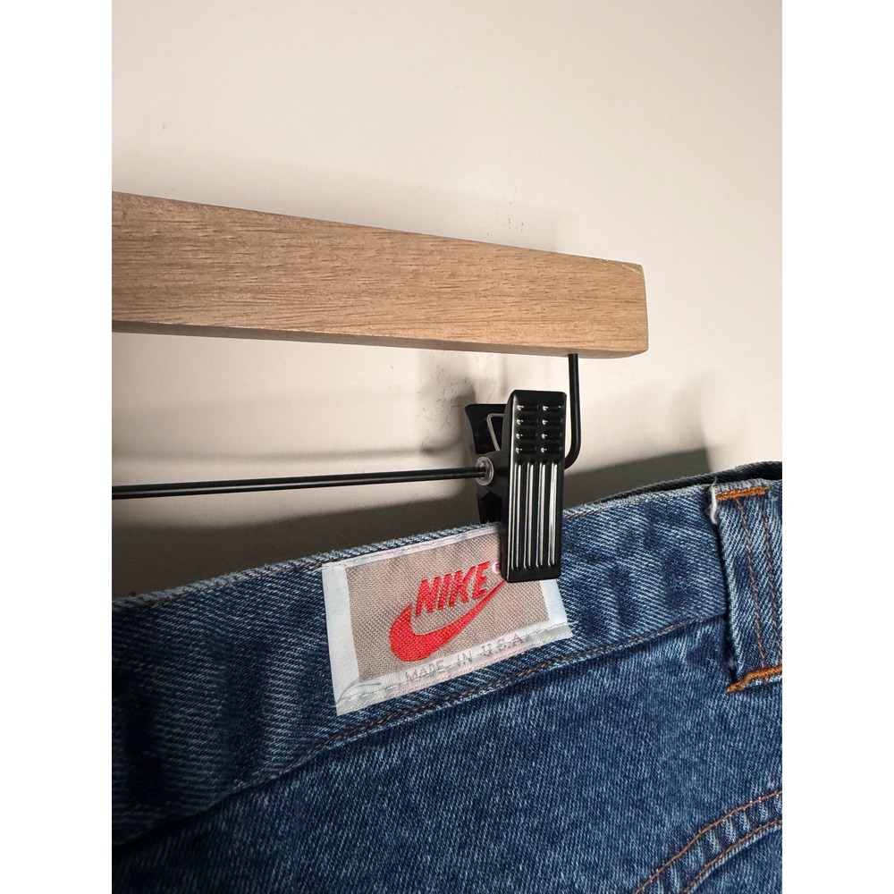 Vintage 90s Nike Air Embroidered Logo Carpenter Jeans Hip Hop 38 Denim Baggy - Picture 12 of 12